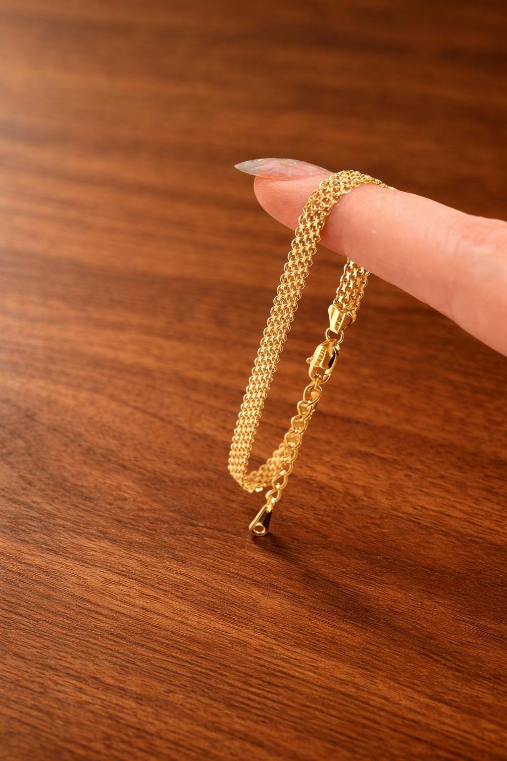925 Sterling Silver Lace Satin Bracelet, Minimalist Chain Jewelry for Women