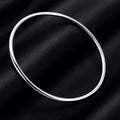 925 Sterling Silver Plated Bangle Bracelet, 3mm Smooth Minimalist Everyday Jewelry