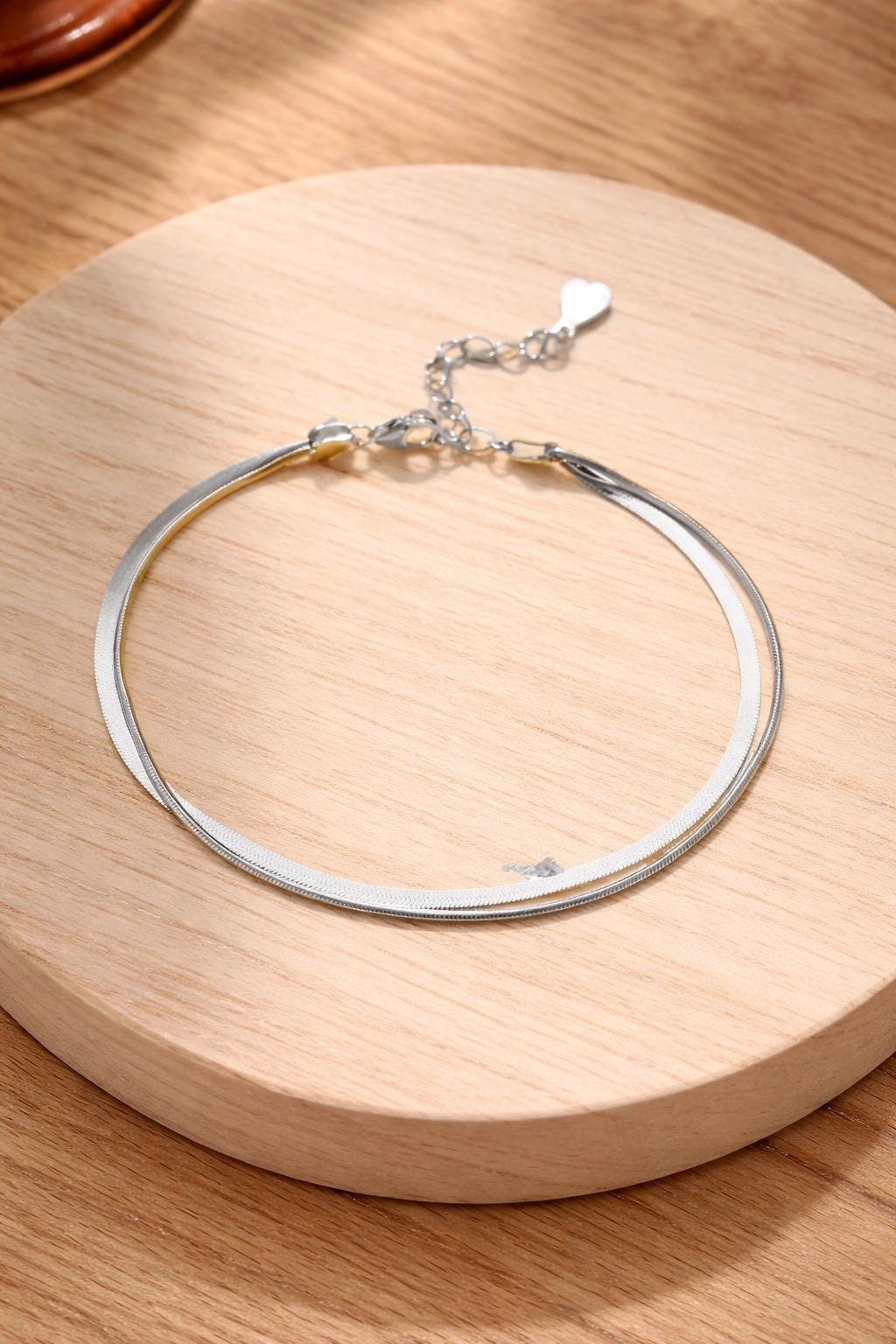 925 Sterling Silver Fishbone Chain Bracelet, Flat Snake Chain, Minimalist Elegant Jewelry