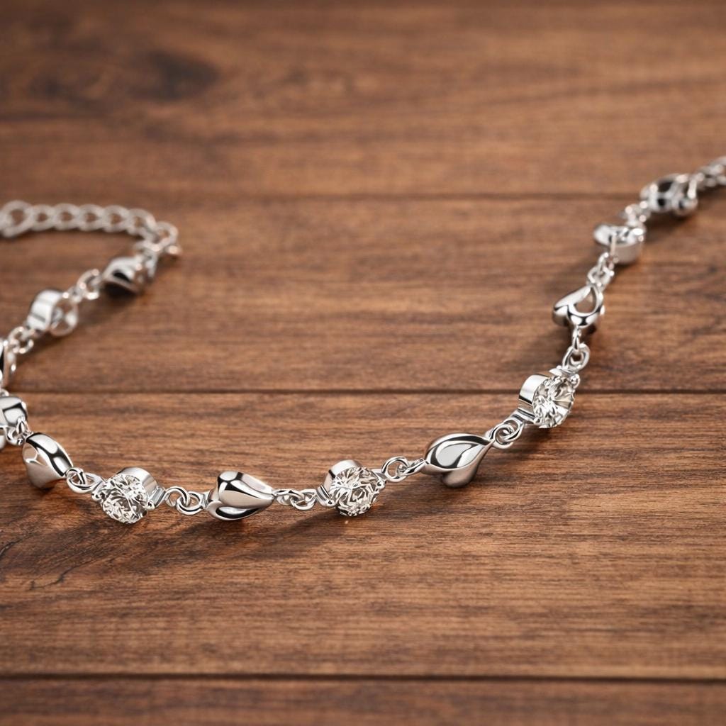 925 Sterling Silver Tennis Bracelet with Zirconia Inlay, Elegant Minimalist Jewelry