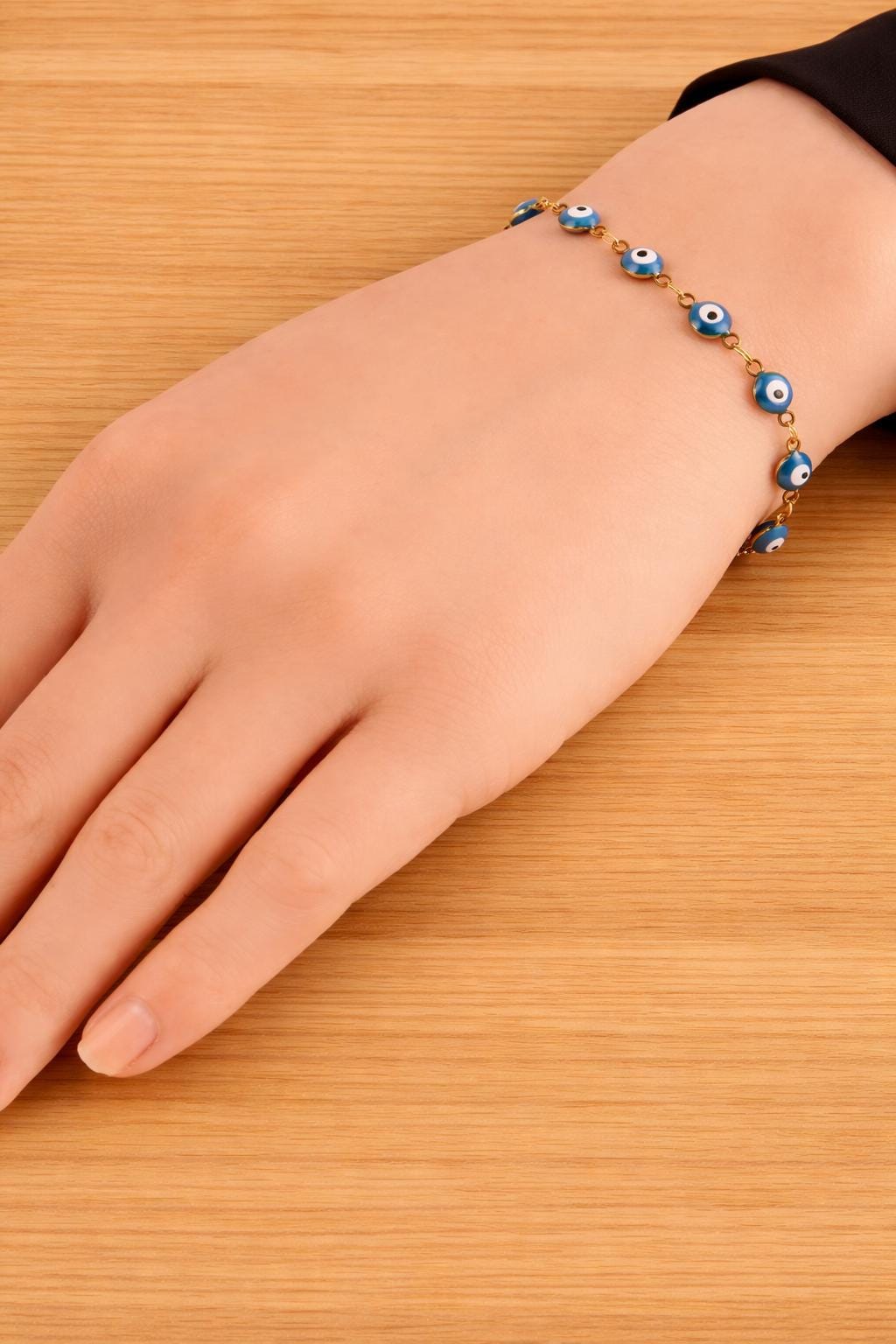 Stainless Steel Enamel Turkish Evil Eye Bracelet, Colorful Charm Jewelry
