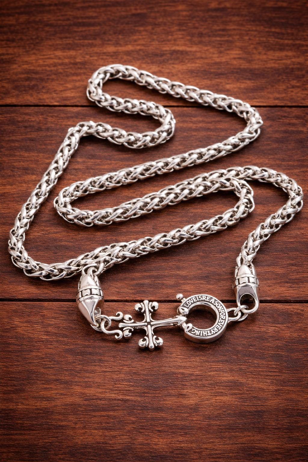1pc Elegant Braided Chain Cross & Horseshoe Charm Bracelet For Women, Suitable For Daily Wear