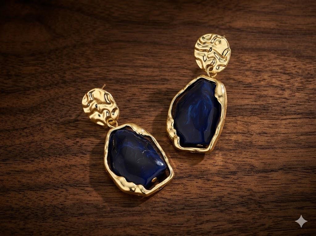 Bohemian Resin Earrings, Luxury Statement Dangle, Classic Versatile Jewelry for Women