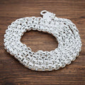 925 Sterling Silver Plated Round Box Chain Necklace, Minimalist Elegant Jewelry