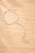 Sterling Silver Chain Ring Bracelet, Minimalist Hand Chain Jewelry