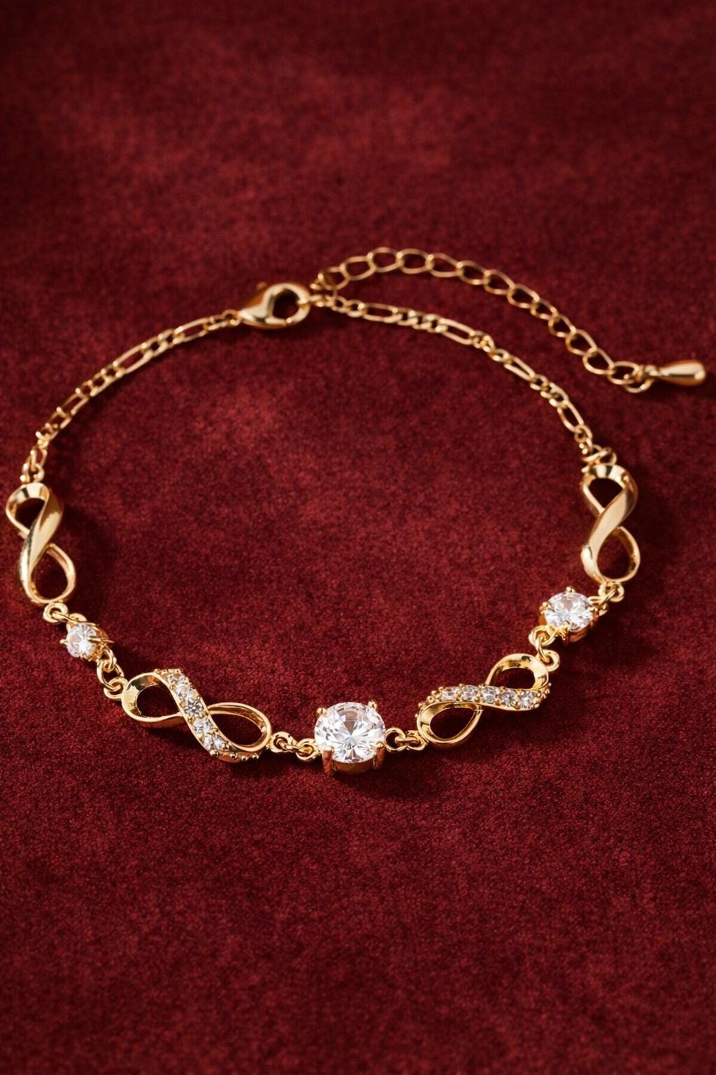 Sterling Silver Infinity Bracelet, Sparkling Rhinestone Bangle, Elegant Wedding Jewelry