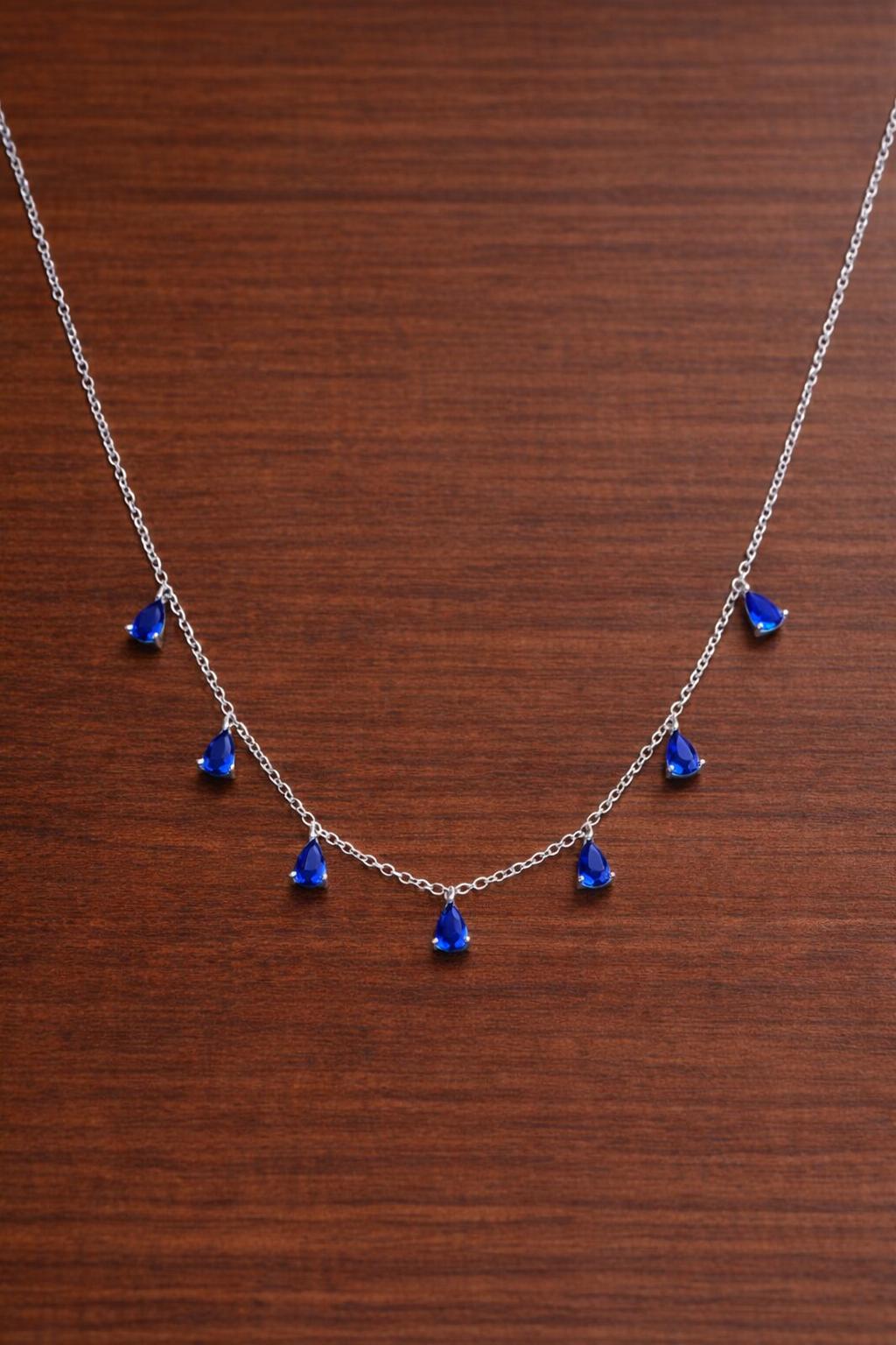 Sterling Silver Teardrop Necklace, Cubic Zirconia Pendant, Minimalist Elegant Jewelry