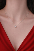 925 Sterling Silver Lucky Ball Necklace, Micro-Paved Sparkling Pendant, Vintage Elegant Jewelry
