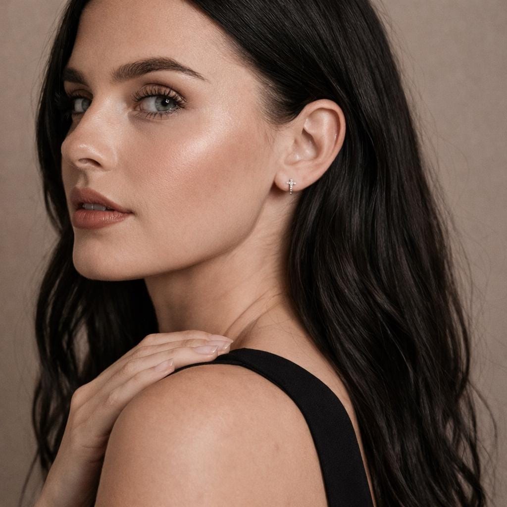 Tiny Zircon Small Hoop Earrings: Gold Stainless Steel Minimalist Jewelry