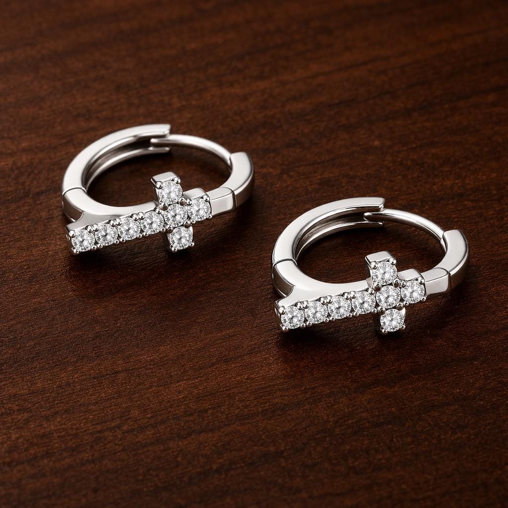Tiny Zircon Small Hoop Earrings: Gold Stainless Steel Minimalist Jewelry