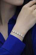 925 Sterling Silver Moissanite Bracelet, Minimalist Dainty Chain Jewelry