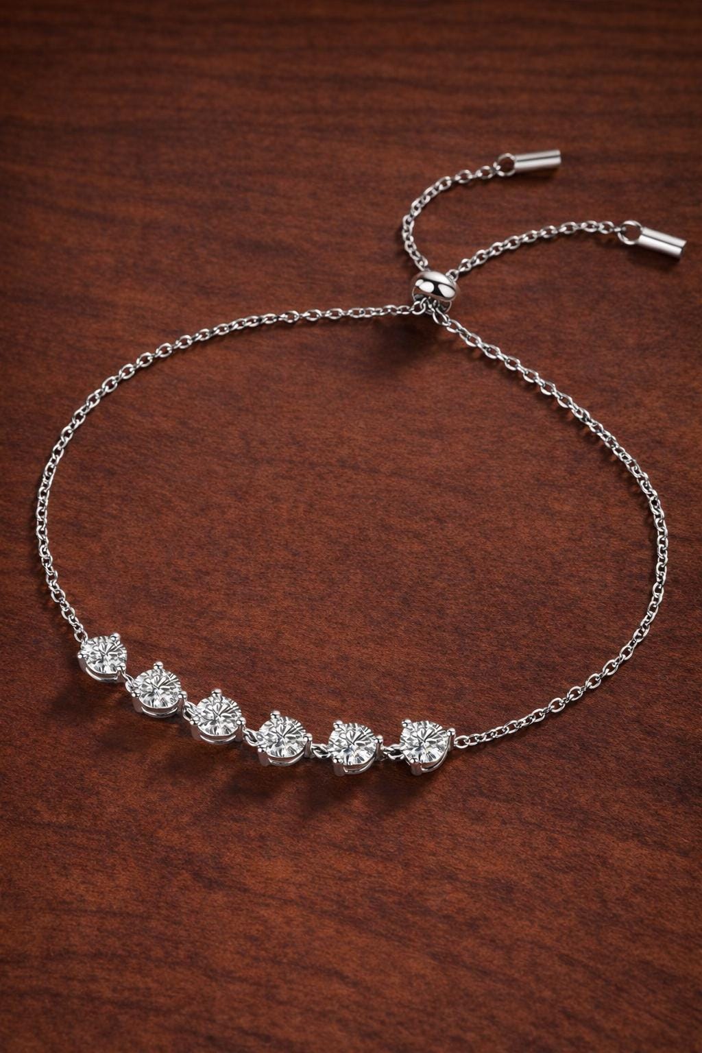 925 Sterling Silver Moissanite Bracelet, Minimalist Dainty Chain Jewelry