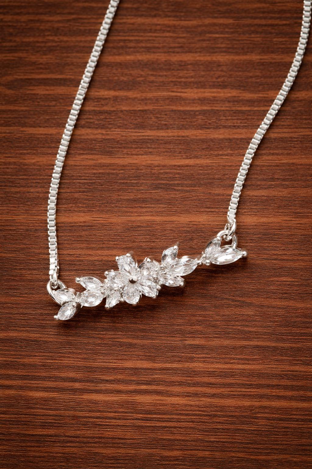 Adjustable Copper Zirconia Flower Bracelet, Elegant Floral Daily Jewelry