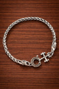 1pc Elegant Braided Chain Cross & Horseshoe Charm Bracelet For Women, Suitable For Daily Wear