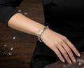 Stainless Steel Daisy Zirconia Bangle, Classic Floral Bracelet, Spring Jewelry Accessory
