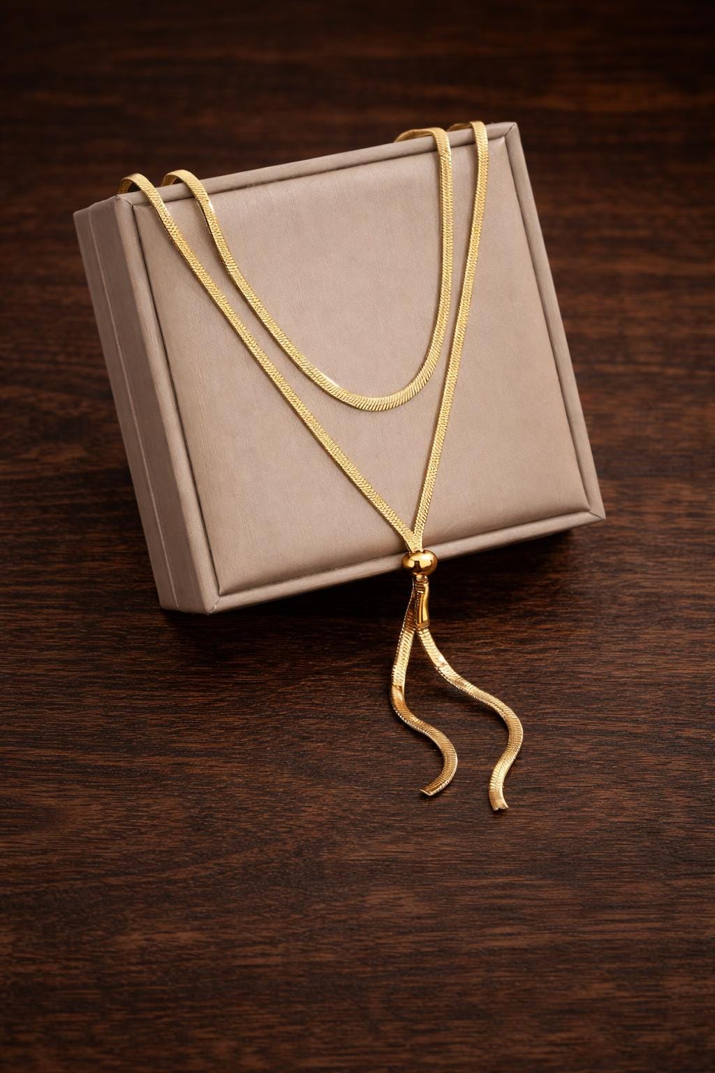 316L Stainless Steel Flat Snake Chain Choker Necklace – Adjustable Minimalist Jewelry