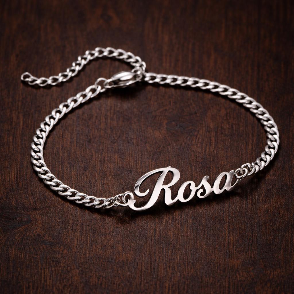 Custom Name Bracelet Stainless Steel Personalized Adjustable Chain Jewelry