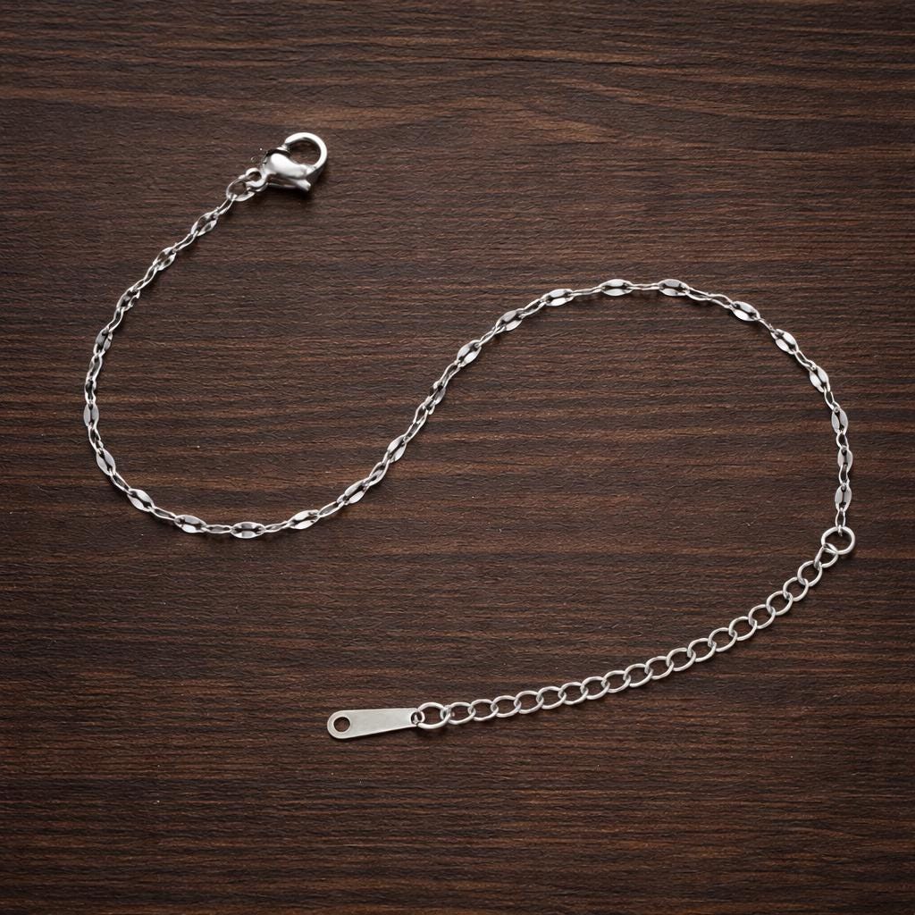 Gold Color Lip Chain Bracelet, Minimalist Stainless Steel Adjustable Jewelry