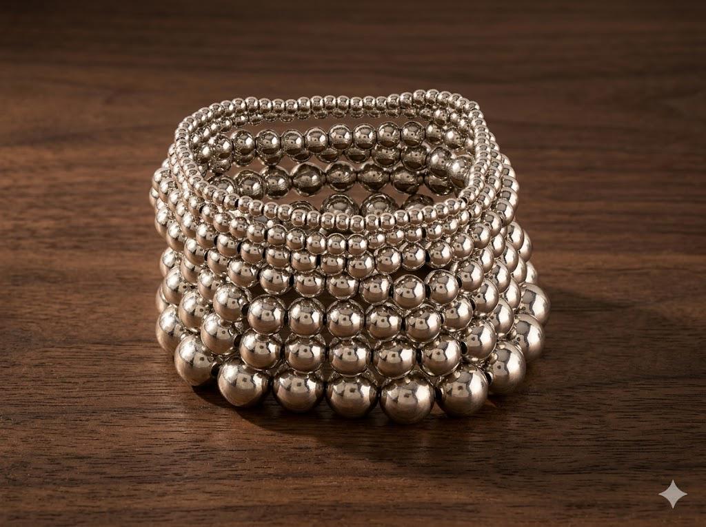 Geometric Beaded Bracelet Set, Layered Boho Style for Women, Daily Wear, Party, Events