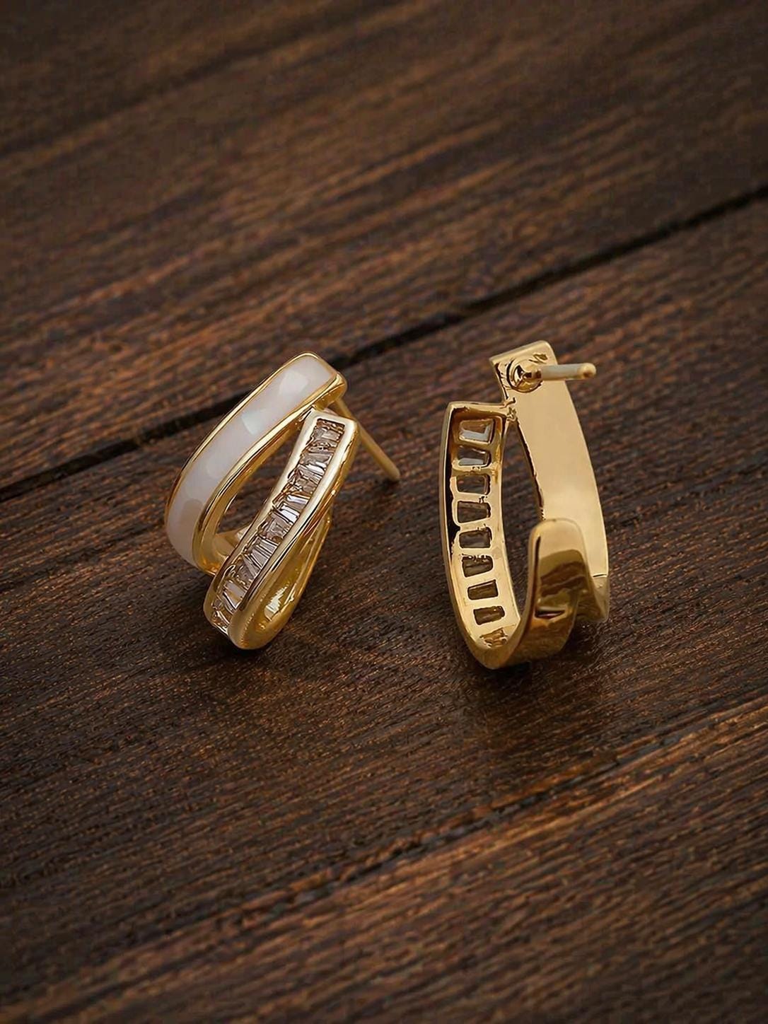 Andkiss CZ Hoop Earrings, Sparkling Huggie Hoops, Minimalist Spring Jewelry