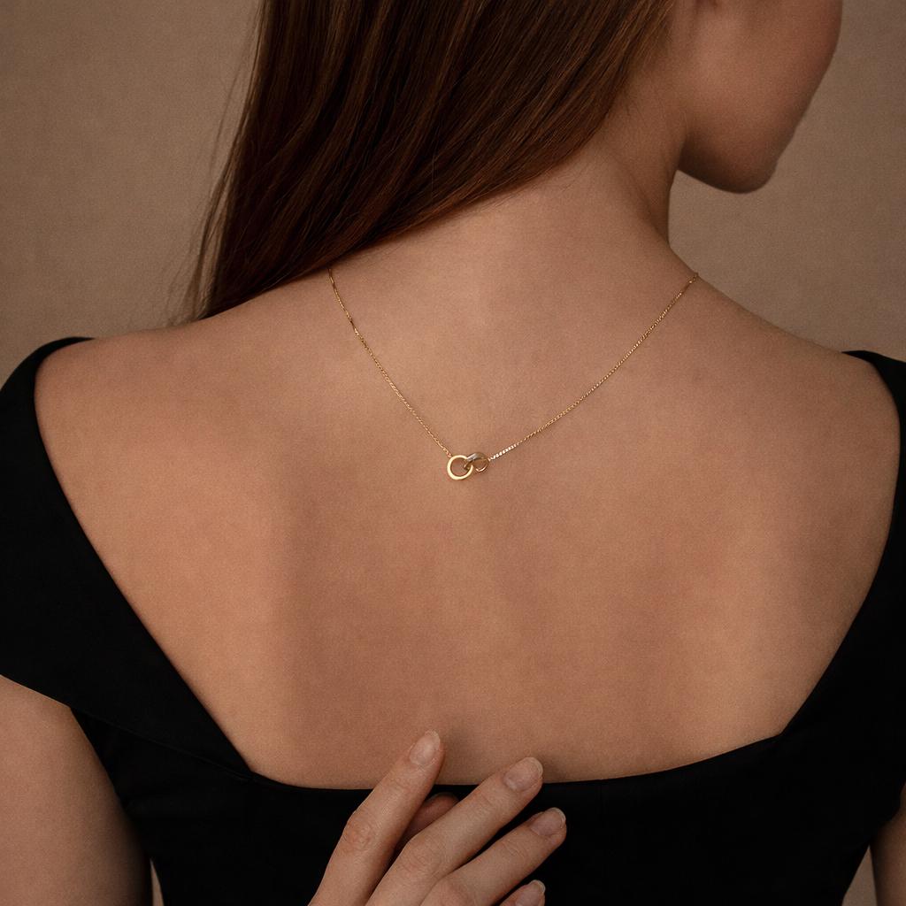 Titanium Steel Interlocking Choker, Asymmetric Chain Necklace, Retro Loop Style