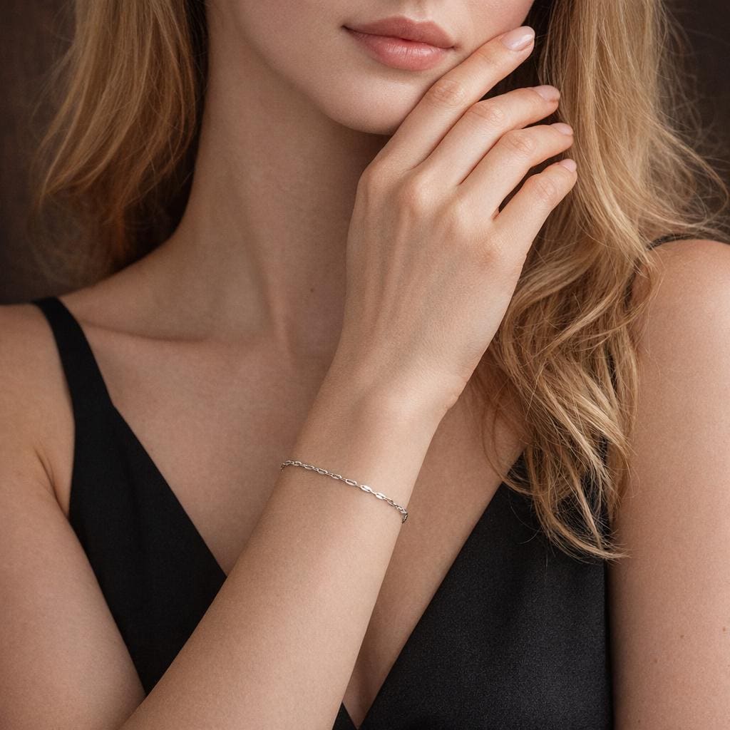 Gold Color Lip Chain Bracelet, Minimalist Stainless Steel Adjustable Jewelry