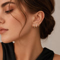 3PCS Twisted Huggie Earrings Set, 14K Gold Plated Stainless Steel Hoops, Minimalist Punk Unisex